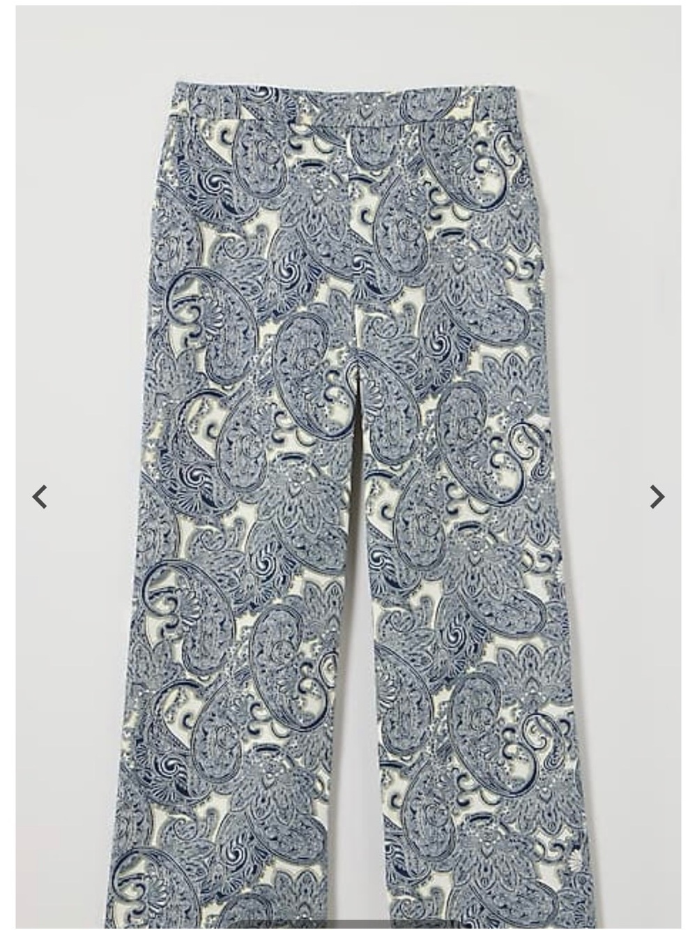 J. Jill Blue Paisley Wide-Leg Pants Easy-Care Woven Crops